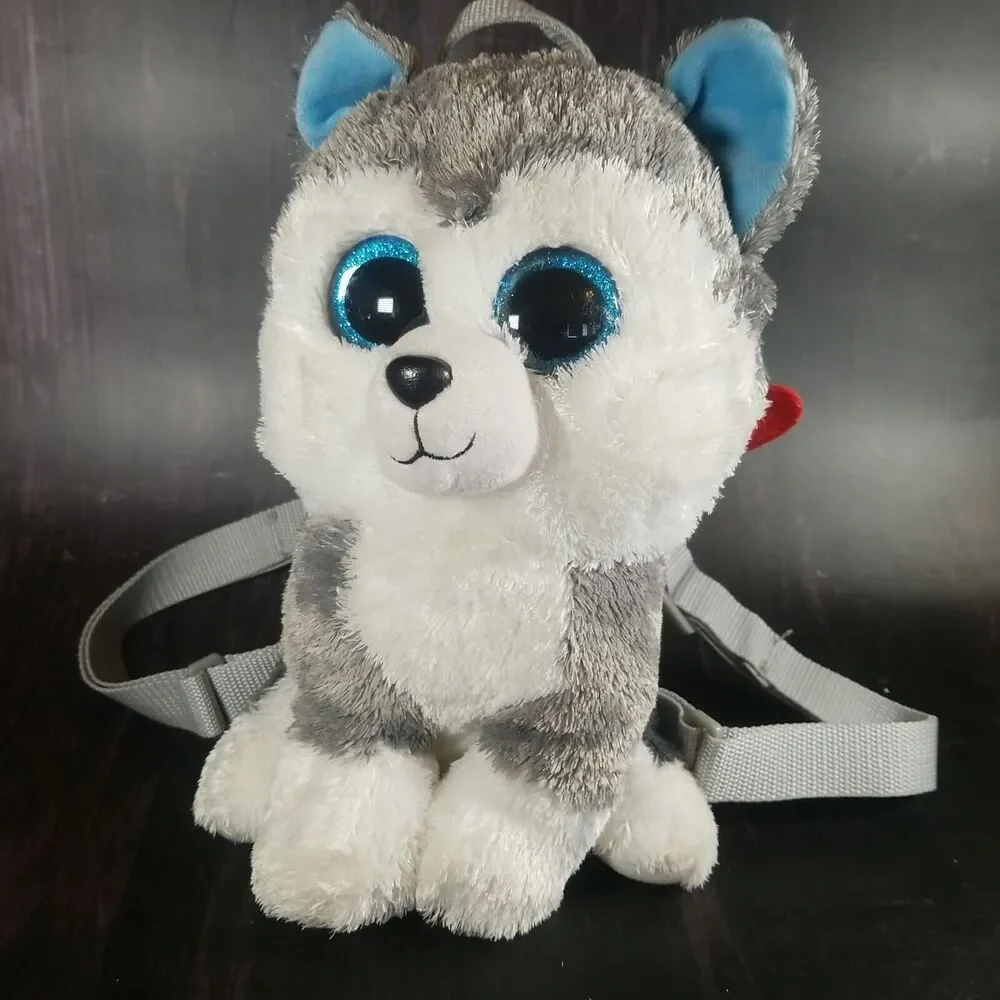 Beanie Boos Husky Dog Slush Plush Backpack, And Small Slush Stuffed Animal TY